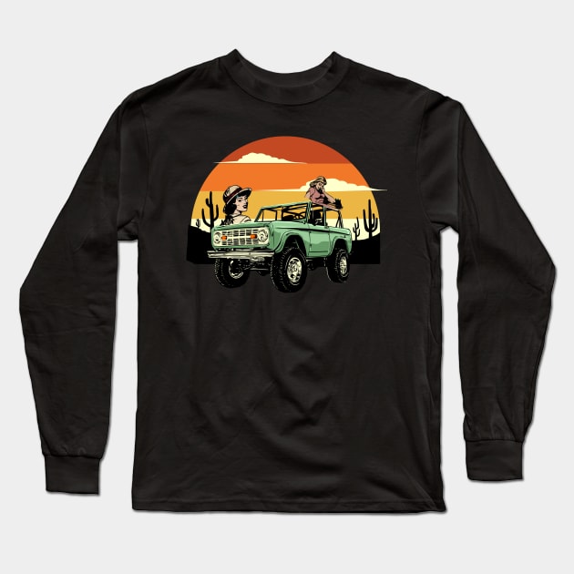Retro Bronco Long Sleeve T-Shirt by Jedistudios 